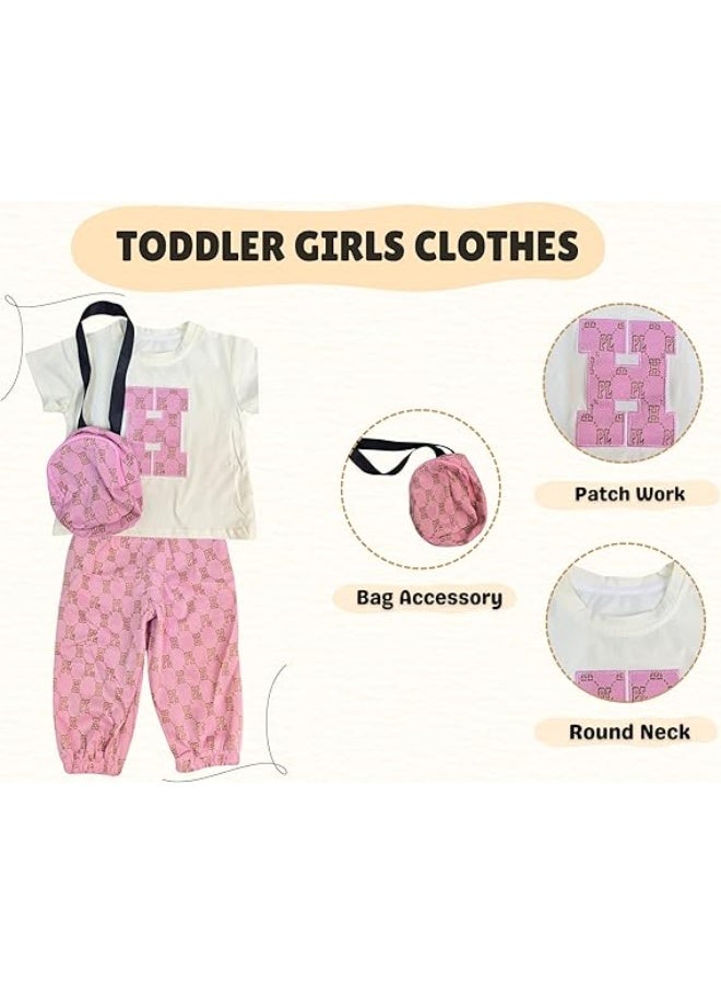 MINIIMODZ MINII MODZ HPL Pink Pouch Girl Pant Top Set with Sling Bag | Ethnic Inspired Clothes | Ethnic Sets for Girls | Best Gift for Diwali - Image 3